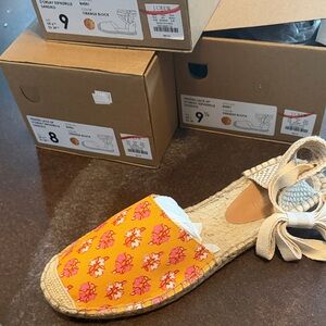 J. Crew Orange Floral Espadrilles